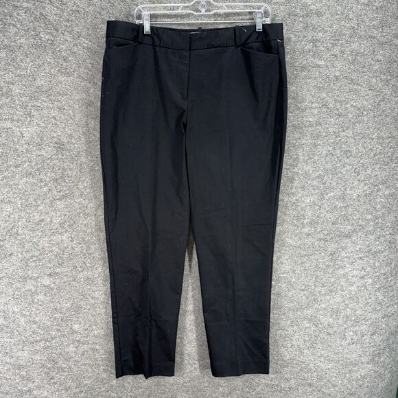 Liz Claiborne Dress Pants Women 14 Black High Rise Plaeted Emma Pockets Casual - Picture 1 of 7